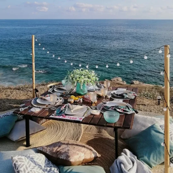 picnic con vista al mar