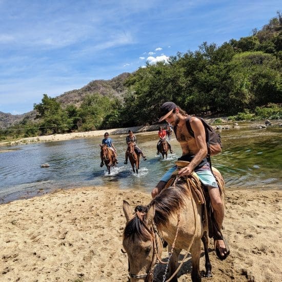 crossing rivers on a horse