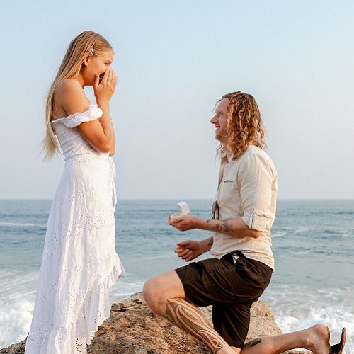 pedida de matrimonio en la playa