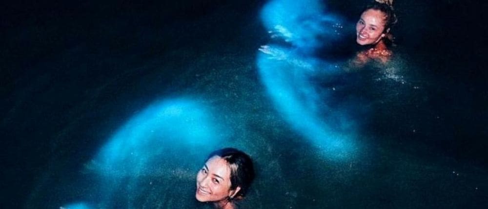 1 swimming in the bioluminescence